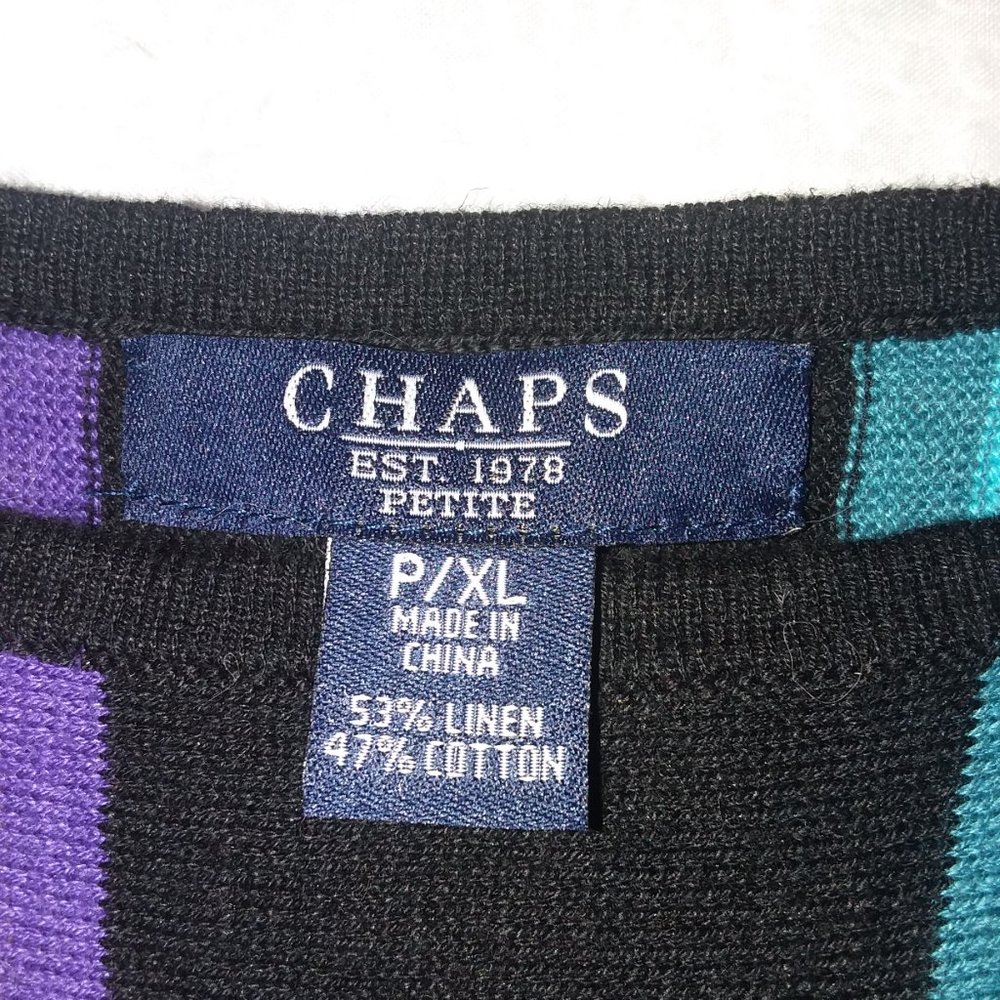 Chaps Multi-Colored Linen And Cotton Sweater - image 3